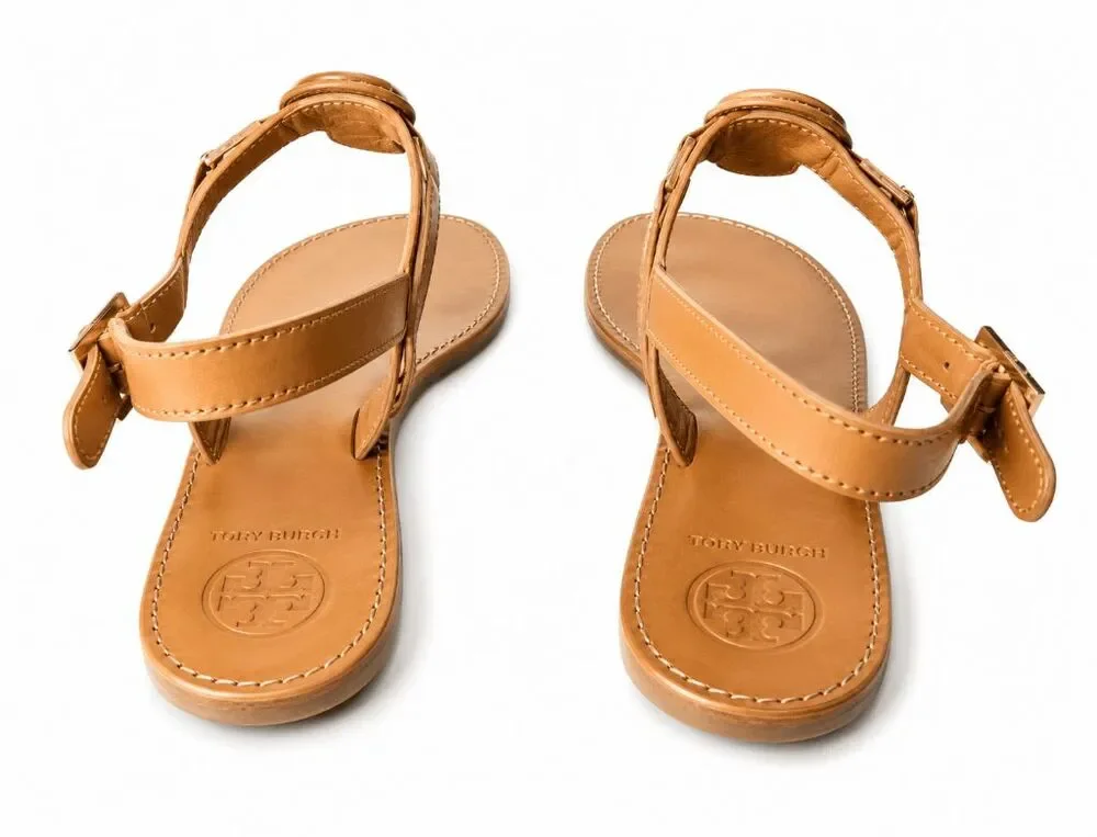 TORY BURCH Everly Leather T Strap Sandal Size 8.5M